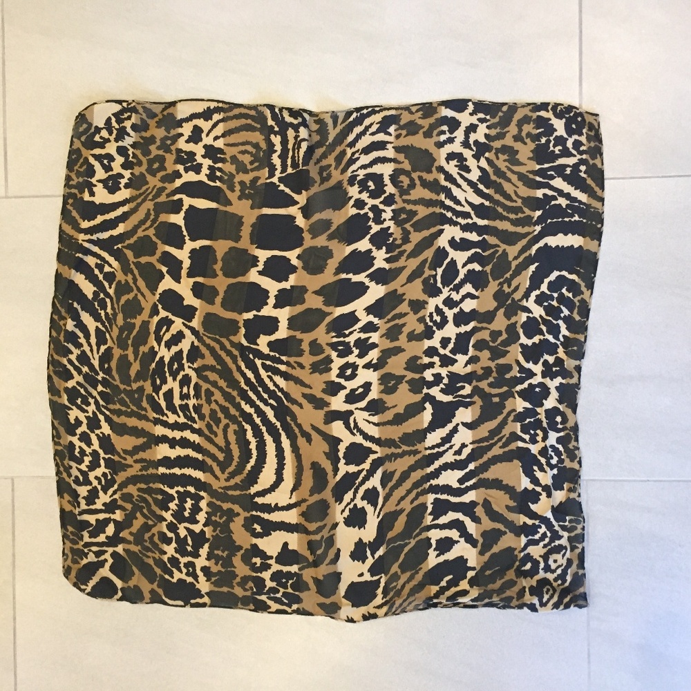 Leopard Giraffe Zebra Multi-Animal Square Scarf